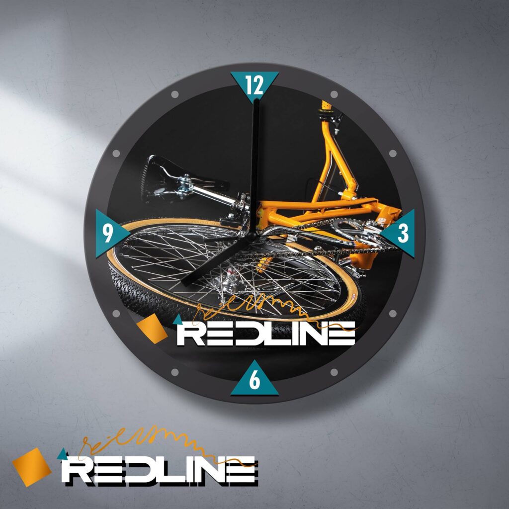 Vintage Redline BMX Wooden Wall Clock | Retro 80s Freestyle Home Decor