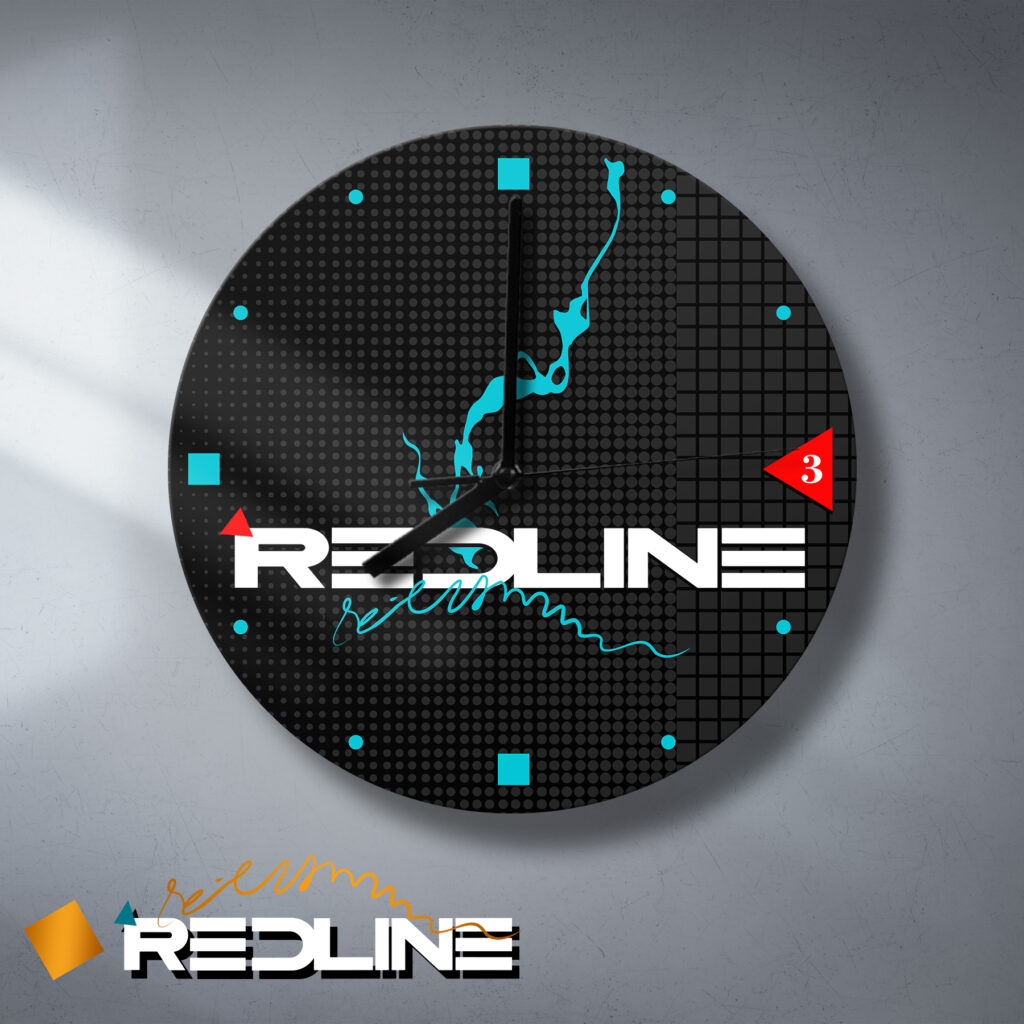 Vintage Redline Splash BMX Wall Clock | Retro 80s Freestyle Wooden Decor