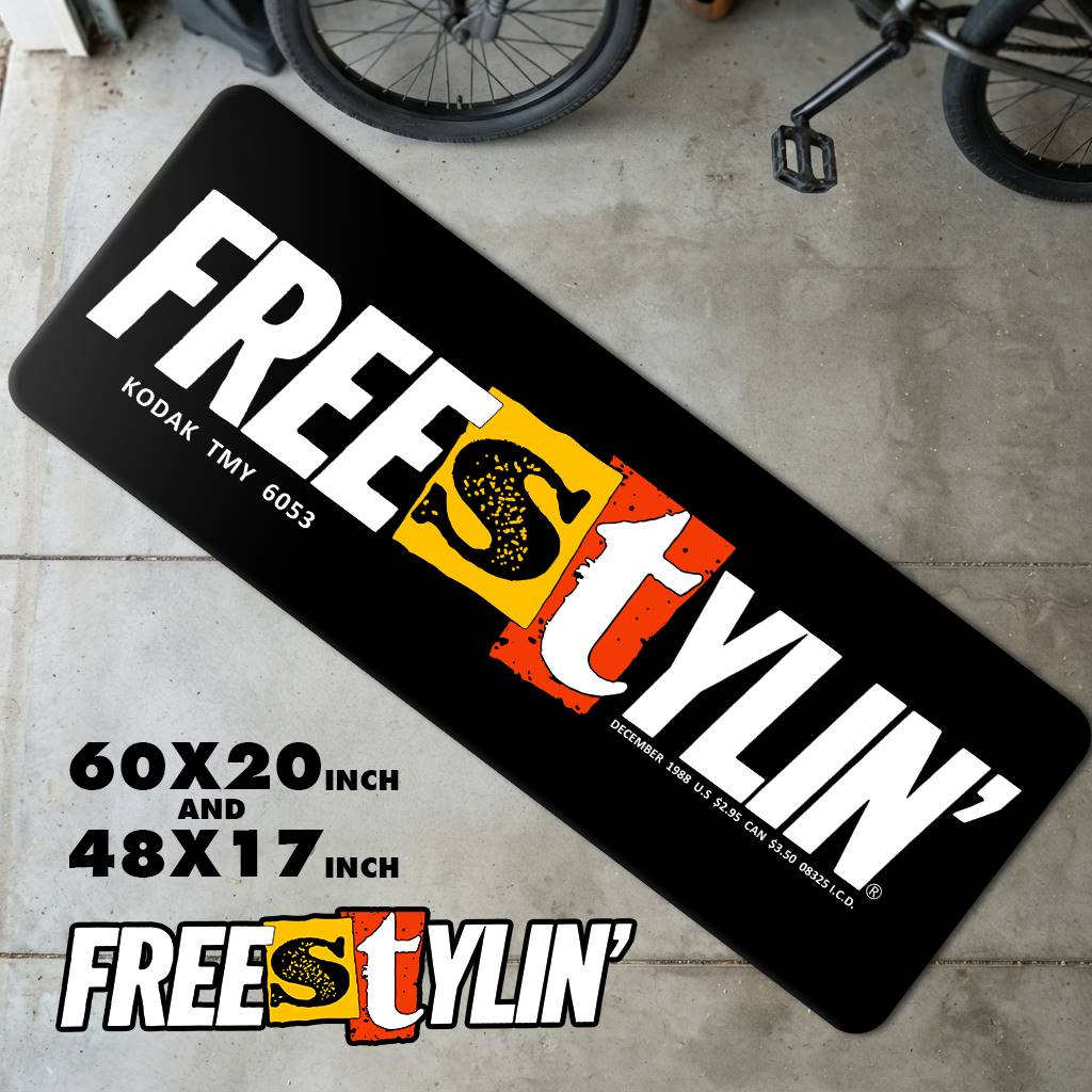 Vintage Freestylin Magazine Runner Rug | Retro 80s Freestyle Floor Mat