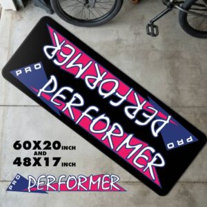 Vintage GT Pro Performer Black Runner Rug | Retro 80s Freestyle Floor Mat
