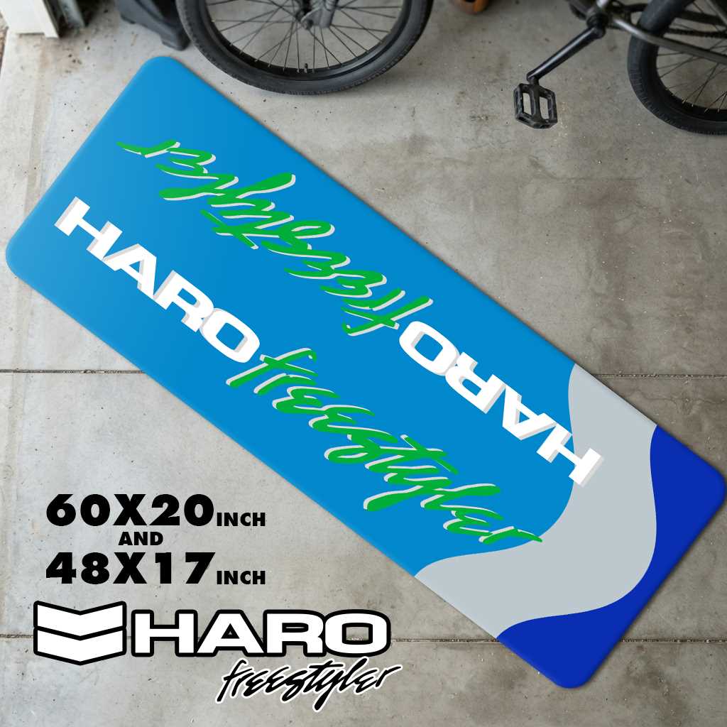Vintage Haro Freestyler Blue Runner Rug | Retro 80s Freestyle Floor Mat