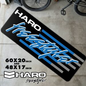 Vintage Haro Freestyler Cyan Runner Rug | Retro 80s Freestyle Floor Mat