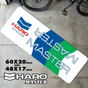 Vintage Haro Master White BMX Runner Rug | Retro 80s Freestyle Floor Mat