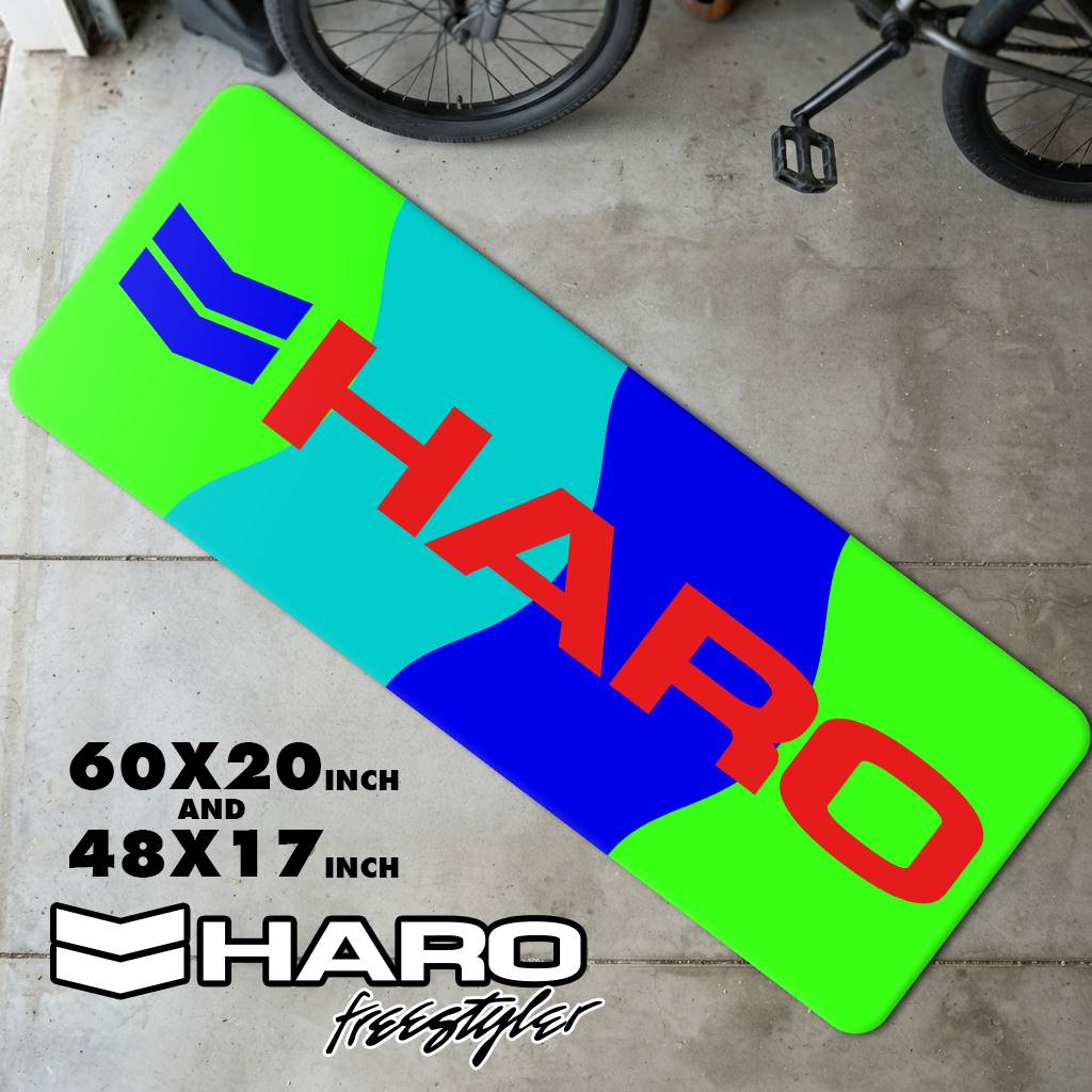 Vintage Haro Red Logo Wave Runner Rug | Retro 80s Freestyle Floor Mat
