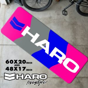 Vintage Haro Pink & Blue Wave Runner Rug | Retro 80s Freestyle Floor Mat