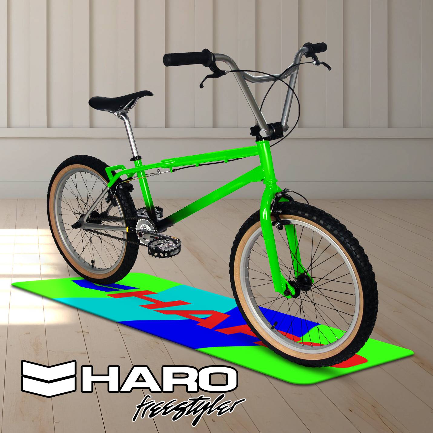 Vintage Haro Red Logo Wave Runner Rug | Retro 80s Freestyle Floor Mat - Image 3