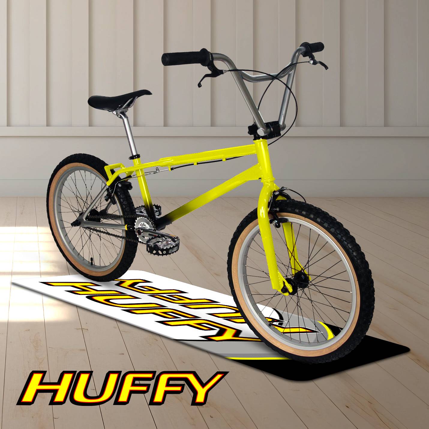 Vintage Huffy Old School BMX Runner Rug | Retro 80s Freestyle Floor Mat - Image 3