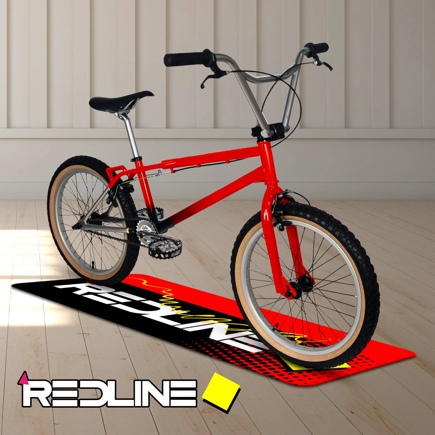 Vintage Redline RL 20 II Red Runner Rug | Retro 80s Freestyle Floor Mat - Image 3