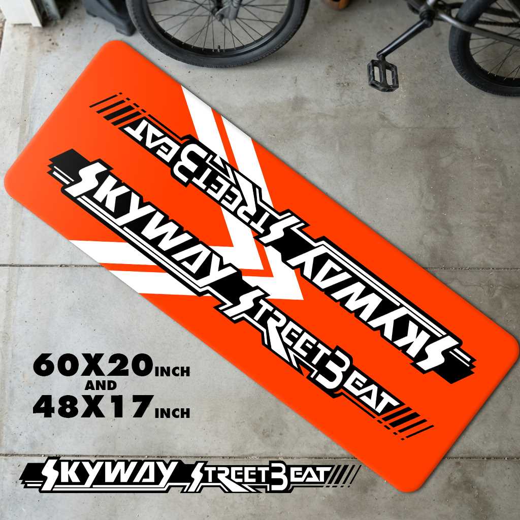 Vintage Skyway Street Beat BMX Runner Rug | Retro 80s Freestyle Floor Mat