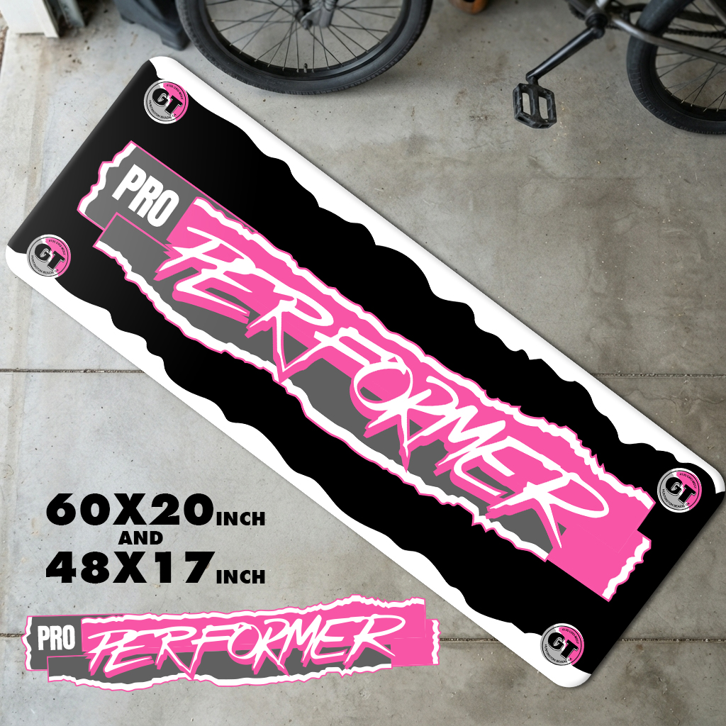 Vintage GT Pro Performer Pink & Grey Runner Mat | Retro 80s Freestyle Mat